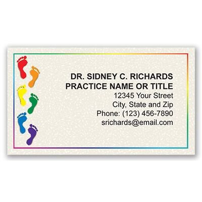 Medical Arts Press(r) Podiatry Business Card Magnets; Rainbow Feet