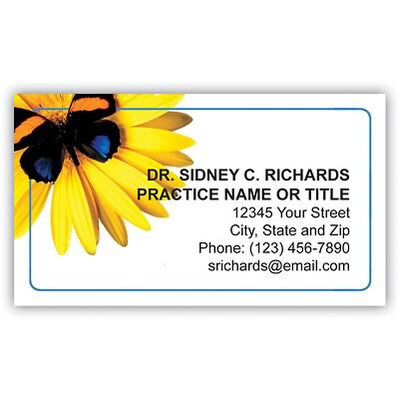 Medical Arts Press(r) Generic Business Card Magnets; Butterfly/Flower
