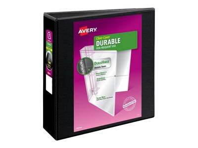 Avery Durable 3&quot; 3-Ring View Binder, Black (17041)
