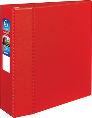 Avery Heavy-Duty Binder, 4" One Touch Rings, 780 Sheet Capacity, DuraHinge, Red (79584)