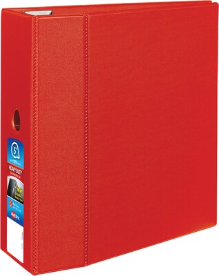 Avery Heavy-Duty Binder, 5" One Touch Rings, 1,050-Sheet Capacity, DuraHinge, Red (79586)