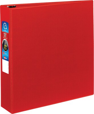 Avery Heavy-Duty Binder, 2" One Touch Rings, 540 Sheet Capacity, DuraHinge, Red (79582)