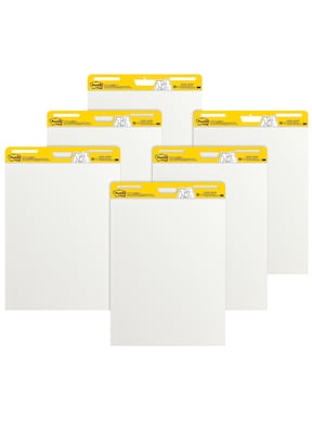 Post-it(r) Super Sticky Easel Pad, 25" x 30", White, 6 Pads/Pack (559-VAD-6PK)