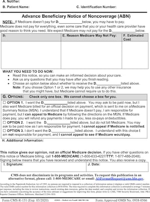Medical Arts Press(r) Advance Beneficiary Form Revised (3/20); 2 Part