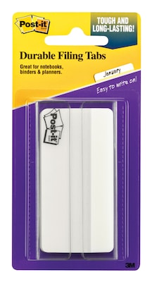 Post-it(r) Durable Filing Tabs; 3&quot;, White