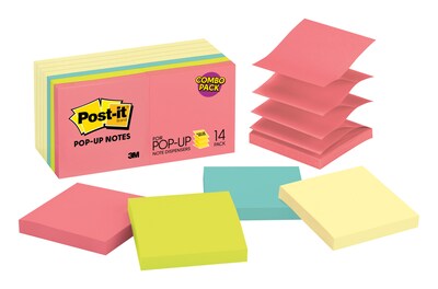 Post-it(r) Pop-up Notes, 3" x 3", Canary Yellow, Cape Town Collection,  14 Pads/Pack (R33014YWM)