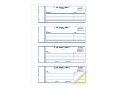Rediform 2-Part Carbonless Purchase Requisitions Book, 7"L x 2.7"W, 400 Forms/Book, Each (1L176)