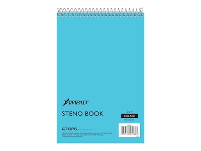 Ampad Steno Pad, 6" x 9", Gregg, Blue Cover, 80 Sheets/Pad (TOP25-286)