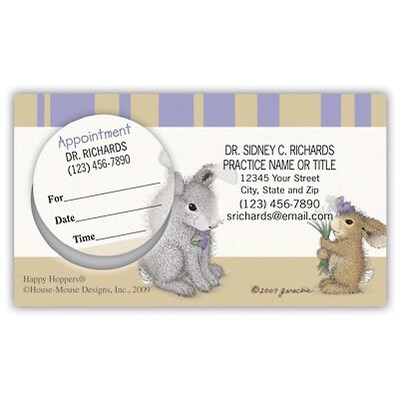 Happy Hoppers(r) Dual Imprint Peel Off Sticker Appointment Cards; Flowers