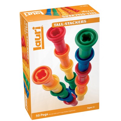 Lauri(r) Toys Tall Stacker(tm) Pegs, 50 Pieces