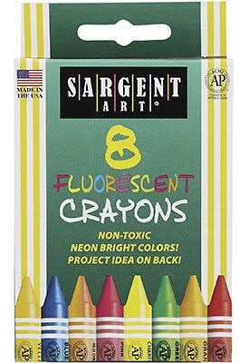 Sargent Art(r) Fluorescent Crayons, 8/Box