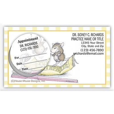 House Mouse(r) Dual Imprint Peel Off Sticker Appointment Cards; Toothpaste