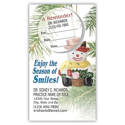 Medical Arts Press(r) Dual-Imprint Peel-Off Sticker Appointment Cards; Season Smiles