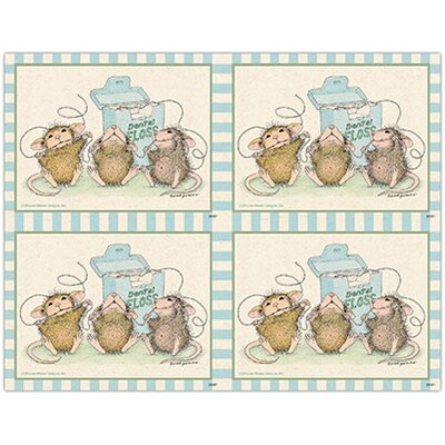 House-Mouse Designs(r) Laser Postcards; Flossing Mice