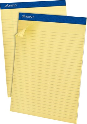 Ampad(r) Evidence(r) Ruled Pad 8-1/2x11-3/4", Legal Ruling, Canary, 50 Sheets/Pad, Recycled