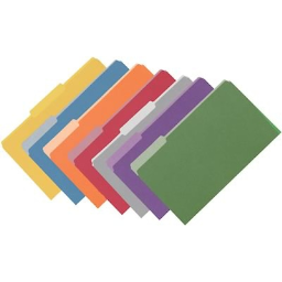 Quill Brand(r) Colored File Folders; 1/3-Cut Assorted Tabs, Legal Size, 7 Color Assortment, 100/BX