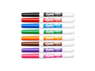 Expo Dry Erase Markers, Fine Point, Assorted, 8/Pack (86601)