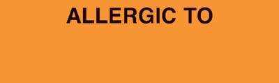 Allergy Warning Medical Labels, Allergic To:, Fluorescent Orange, 3/4x2-1/2", 300 Labels