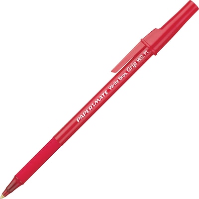 Paper Mate(r) Write Bros.(r) Grip Ballpoint Pen, Medium Point, Red, Dozen