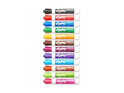 Expo Dry Erase Markers, Chisel Point, Assorted, 12/Pack (80699)