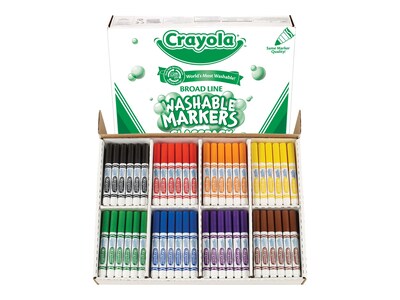 Crayola Classpack Fine Line Washable Markers, Fine, Assorted Colors, 200/Carton (58-8211)