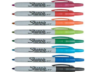 Sharpie RETRACTABLE Permanent Markers, Fine Point, Assorted, 8/Set (32730PP)