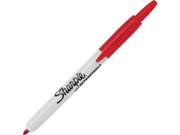 Sharpie Retractable Permanent Markers, Fine Point, Red, Dozen (32702)