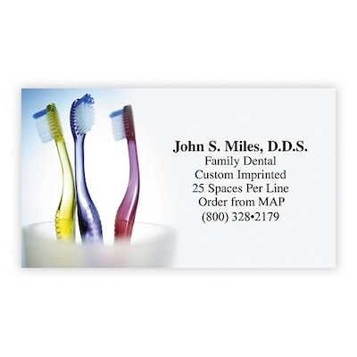 Medical Arts Press(r) Dental Business Card Magnets; Three Toothbrushes