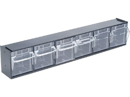 Deflect-O Tilt Bin Interlocking Compartment Storage, Black/Transparent (20604OP)