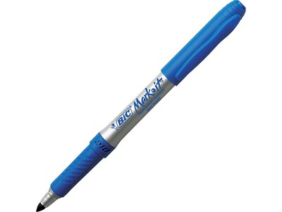 BIC Mark-It Permanent Marker, Fine Point, Blue, Dozen (31532)