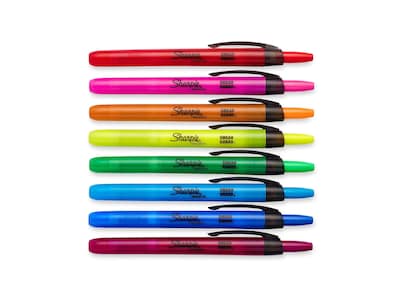Sharpie Accent Retractable Highlighters, Chisel, Assorted, 8/Pack (28101)