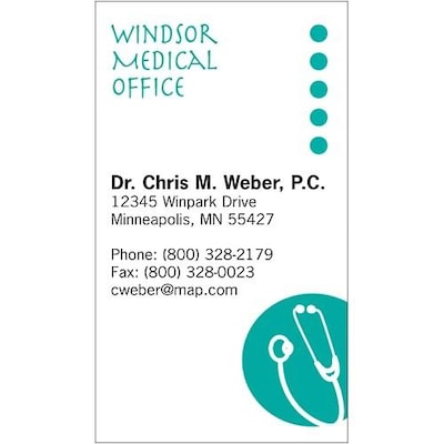 Medical Arts Press(r) Medical Color Choice Business Cards; Stethoscope
