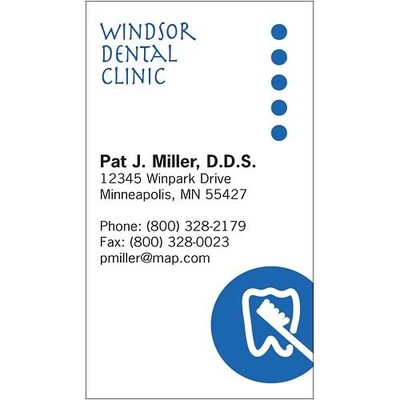 Medical Arts Press(r) Dental Color Choice Business Cards; Tooth with Brush