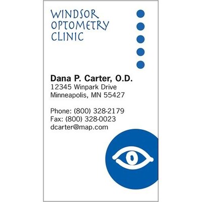 Medical Arts Press(r) Eye Care Color Choice Business Cards; Eye
