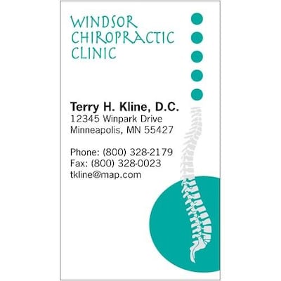 Medical Arts Press(r) Chiropractic Color Choice Business Cards; Spine