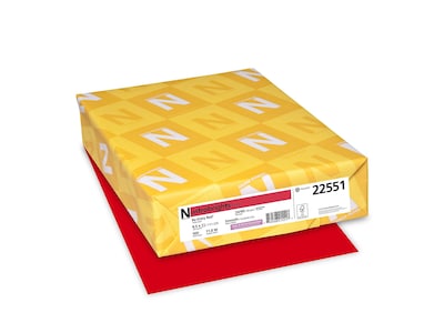 Astrobrights Multipurpose Paper, 24 lbs, 8.5&quot; x 11&quot;, Re-Entry Red, 500/Pack (22551)