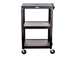 Luxor 3-Shelf Metal Utility Cart, Black (AVJ42)