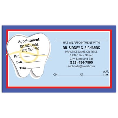 Medical Arts Press(r) Dual-Imprint Peel-Off Sticker Appointment Cards; Orthodontic