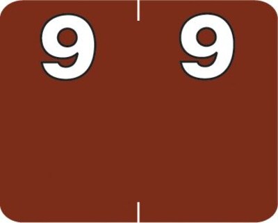 Medical Arts Press(r) Numeric Labels on Roll; &quot;9&quot;, Brown