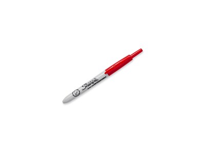 Sharpie Retractable Permanent Marker, Ultra Fine Point, Red, Dozen (1735791)