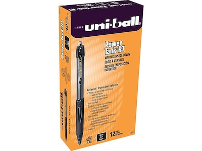 uni-ball Power Tank RT Retractable Ballpoint Pens, Bold Point, Black Ink, 12/Pack (42070)