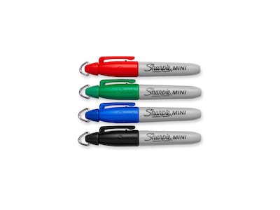 Sharpie Mini Permanent Markers, Fine Point, Assorted, 4/Pack (35113)