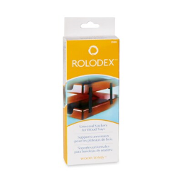 Rolodex(r) Wood Tones(tm) Wood Stacking Supports for Letter/Legal Trays, Black, 4/Set
