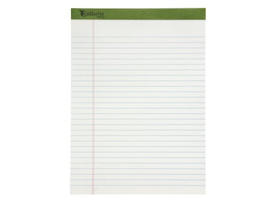 Ampad Earthwise Notepads, 8.5" x 11.75", Wide Ruled, White, 50 Sheets/Pad, 12 Pads/Pack (TOP 20-172R)