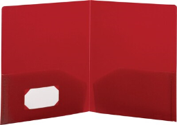 Storex Eco-Friendly Two-Pocket Folder, 100% Recycled, Red (50110U25C)