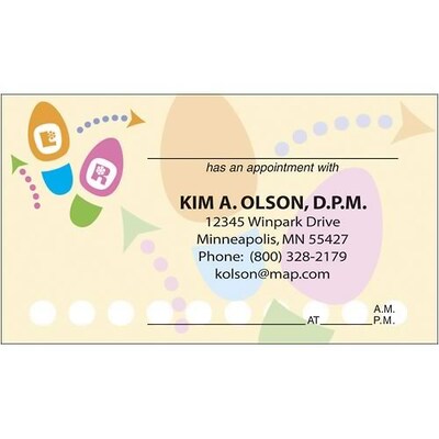Medical Arts Press(r) Podiatry Full-Color Appointment Cards; Dance Steps