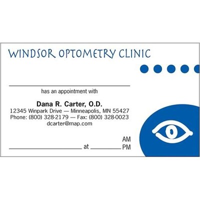 Medical Arts Press(r) Color Choice Eye Care Appointment Cards; Eye