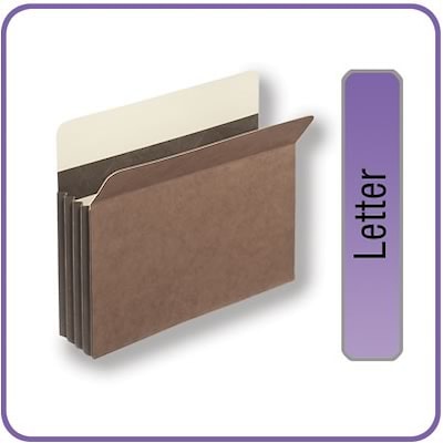 Quill Brand(r) Heavy-Duty Reinforced Expanding File Pockets, 3-1/2&quot; Expansion, Letter, 25/Bx (7C1524)