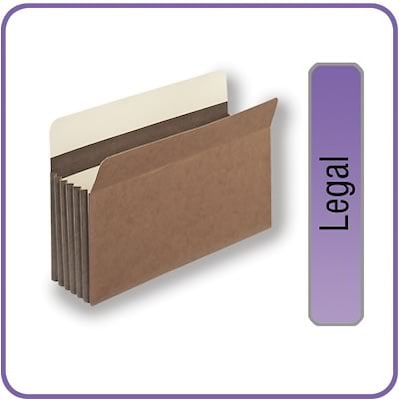 Quill Brand(r) Heavy-Duty Reinforced Expanding File Pockets, 5-1/4&quot; Expansion, Legal, 10/Bx (7C1536)