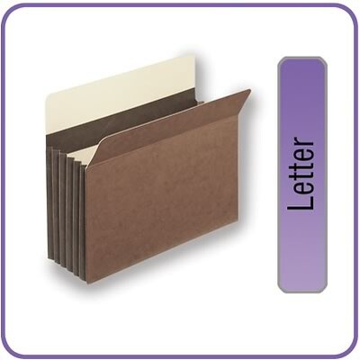 Quill Brand(r) Heavy-Duty Reinforced Expanding File Pockets, 5-1/4&quot; Expansion, Letter, 10/Bx (7C1534)